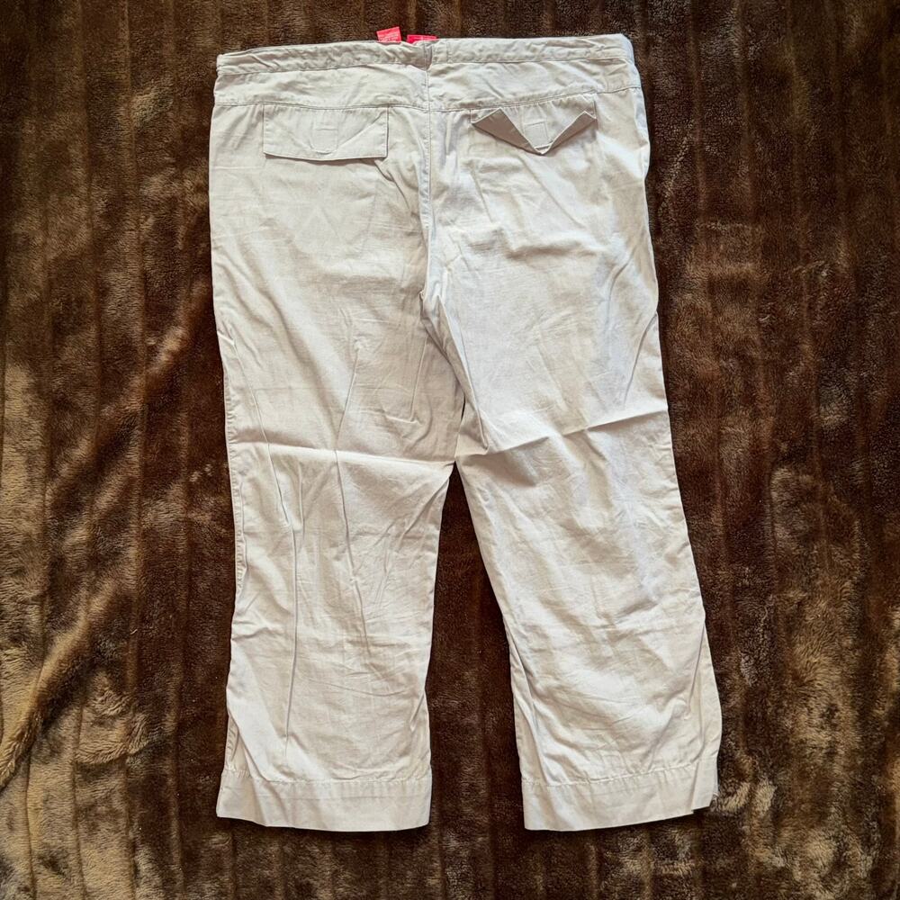 Mossimo‎ M Taupe 100% Cotton Lightweight Drawstring Cropped Pants - Picture 2 of 9